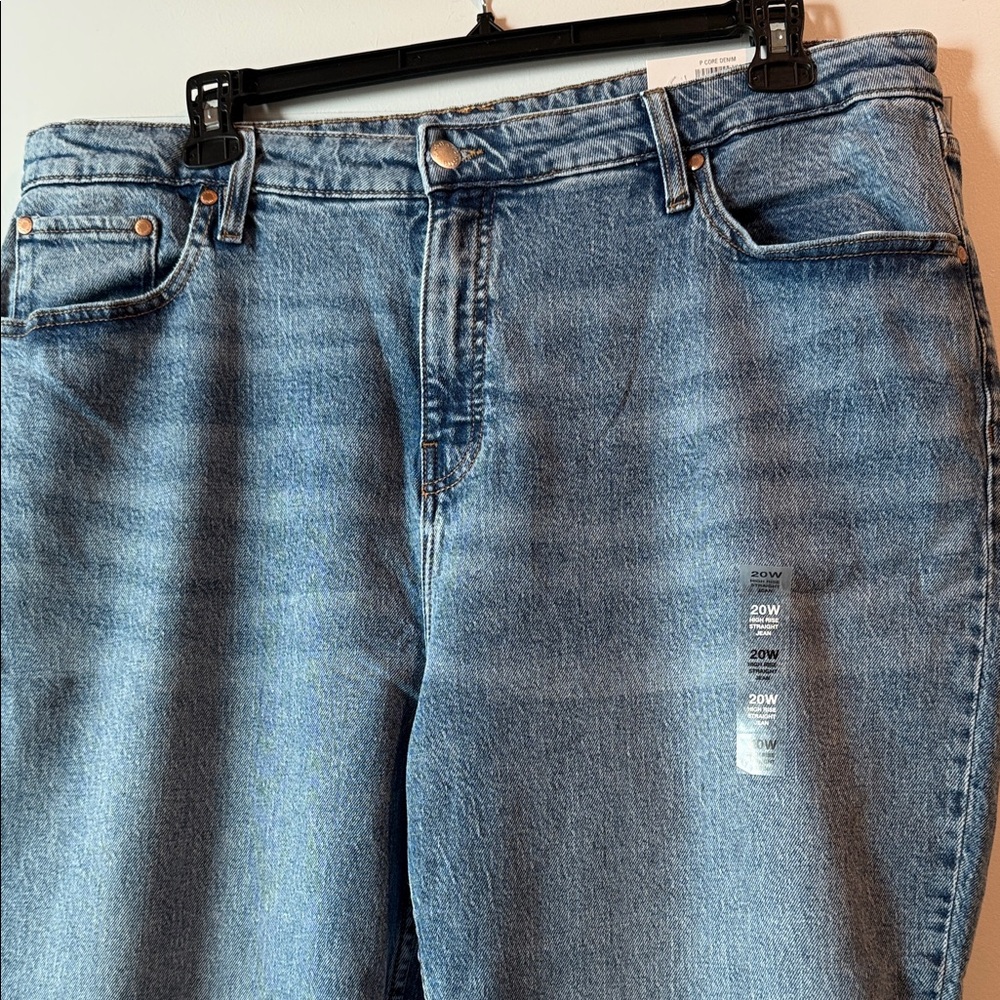 Stylish Light Blue Straight Leg Jeans